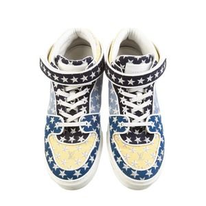 RARE Louis Vuitton Acapulco Monogram Blue‎ Stars Sneakers Size 9.5 Mid-Tops